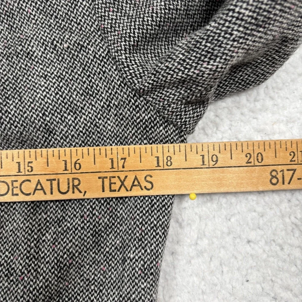Gap Wool Blend Tweed Jacket‎ Coat Womens 6 XS Black Houndstooth Pink Speckles
